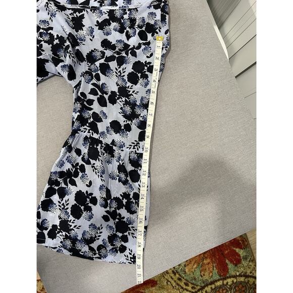 Loft floral peasant boho 3/4 bell Sleeve women's ight blue Blouse Size large - Picture 8 of 13